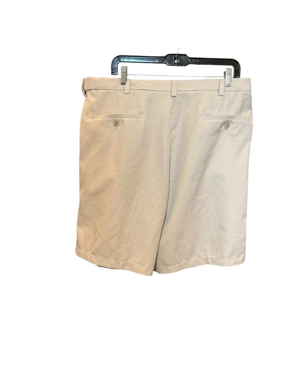 Cool 18 Pro Khaki Pleated Front Golf Chino Shorts Size 38 Beige Casual Dress